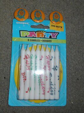 Share 3 Pack Bells Oberon Pins AND 8 Pack Birthday Candles